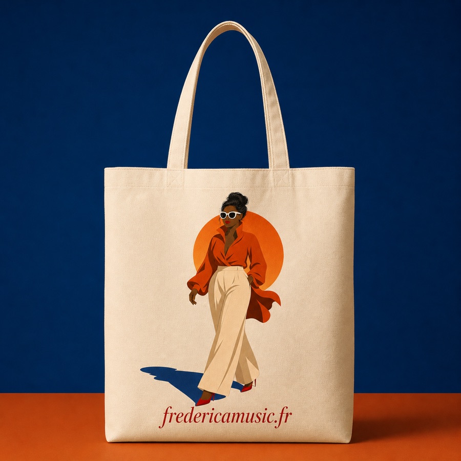 Tote bag Frederica avec la silhouette en chemise orange
