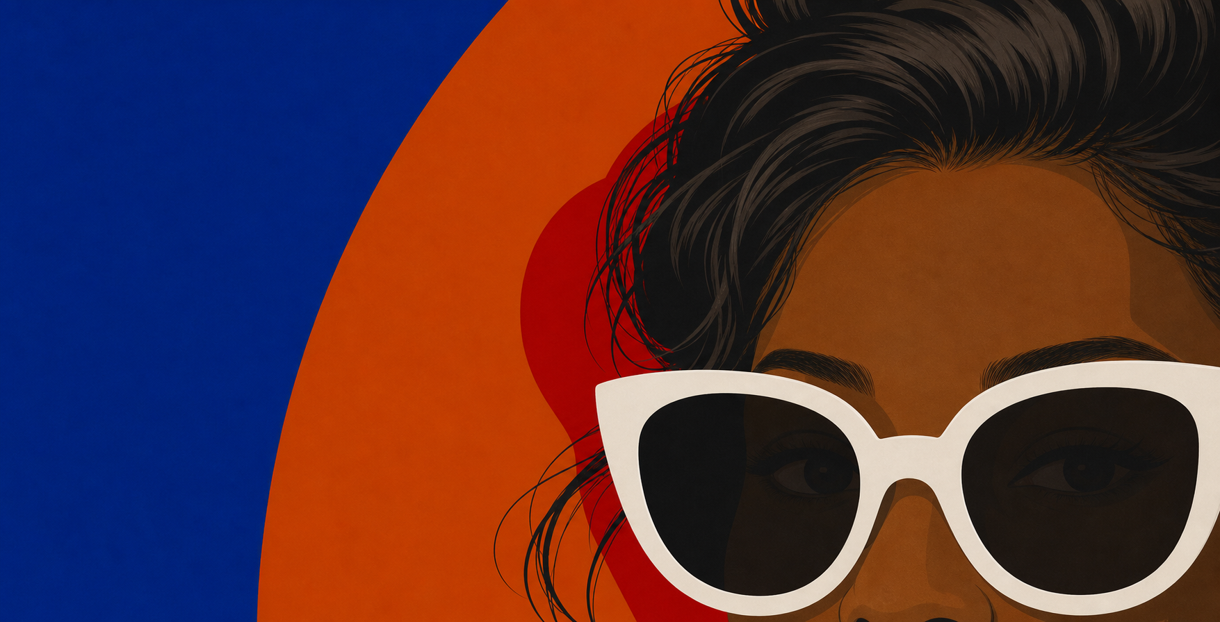 Gros plan artistique sur les lunettes blanches de Frederica